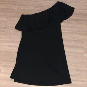 NEW One Shoulder Black Ribbed Dress Size Small